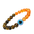 Certified Tiger Eye with Citrine & Evil Eye Stone Bracelet for Stability & Positivity Perfect for Unisex